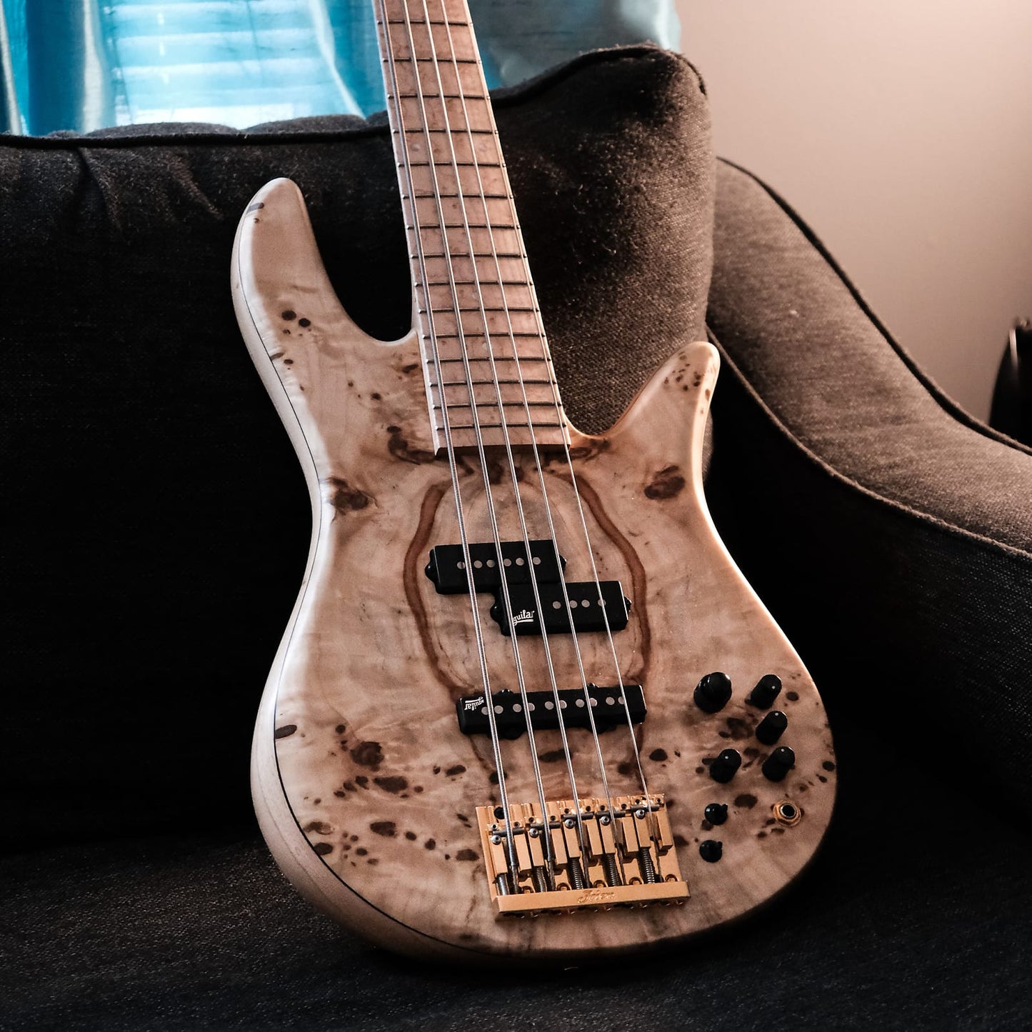 Fodera Monarch 5 Bolt-On Poplar Burl 2021 (8.6 lb)