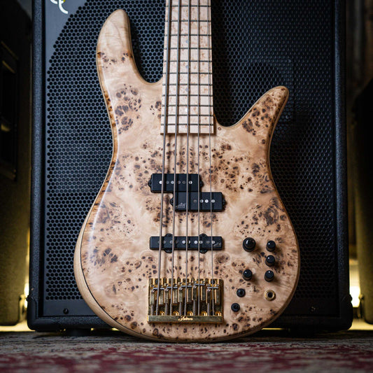 Fodera Monarch 5 Bolt-On Poplar Burl 2021 (9.4 lb)